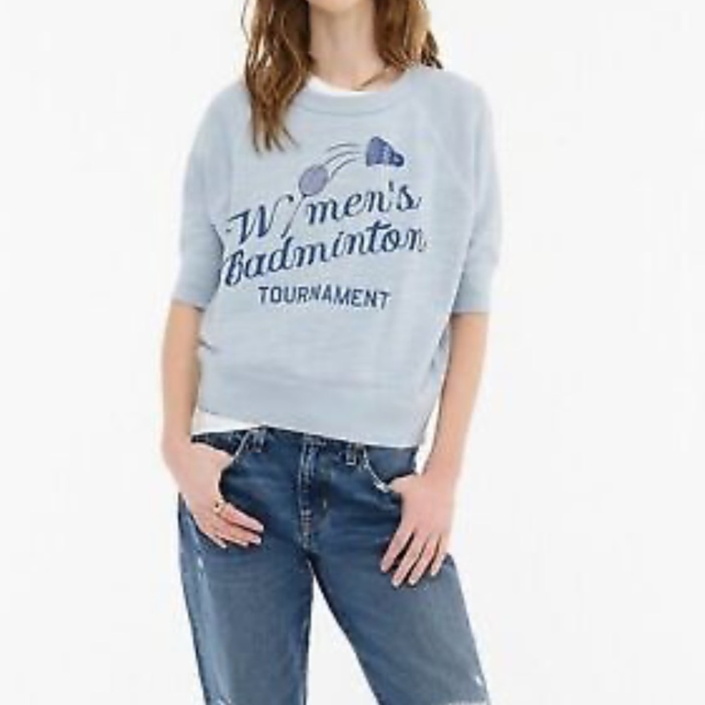 J.Crew Quarter sleeve vintage cotton terry "Badminton" oversized sweatshirt S